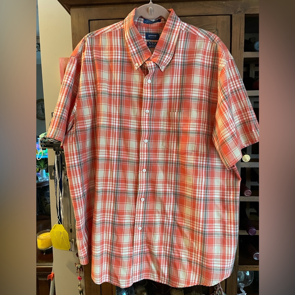 Arrow short sleeved shirt XL orange/tan